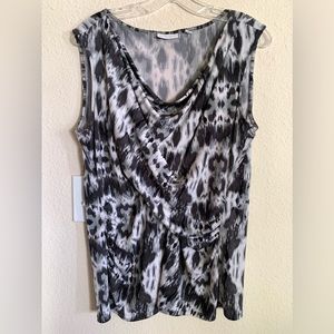 NY&C Stretch Draped Cowl Neck Sleeveless Blouse